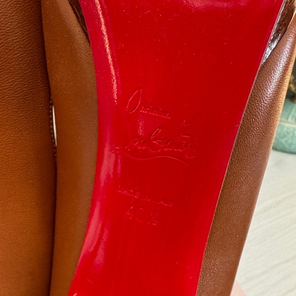Christian Louboutin Brown Leather Heels (Size 40.5 / US 10.5) - Picture 7 of 12